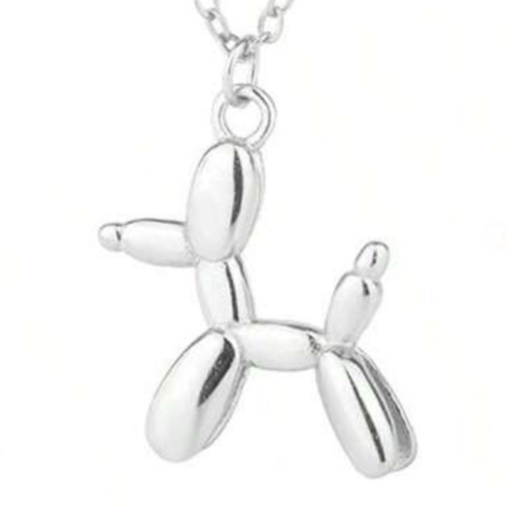 Silver Balloon Animal Dog Necklace